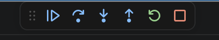 VS Code debug toolbar during a Debug80 session