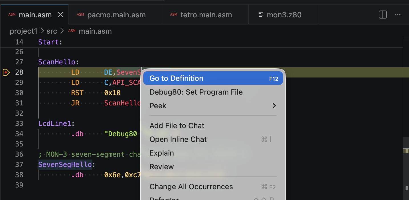 Go to Definition on an assembly symbol