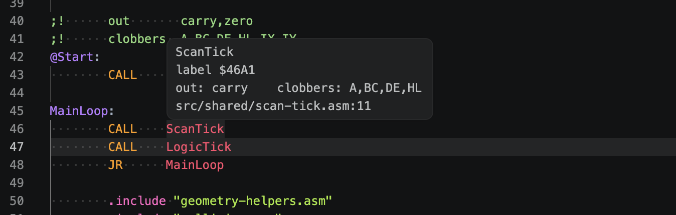 Symbol hover showing source-map details