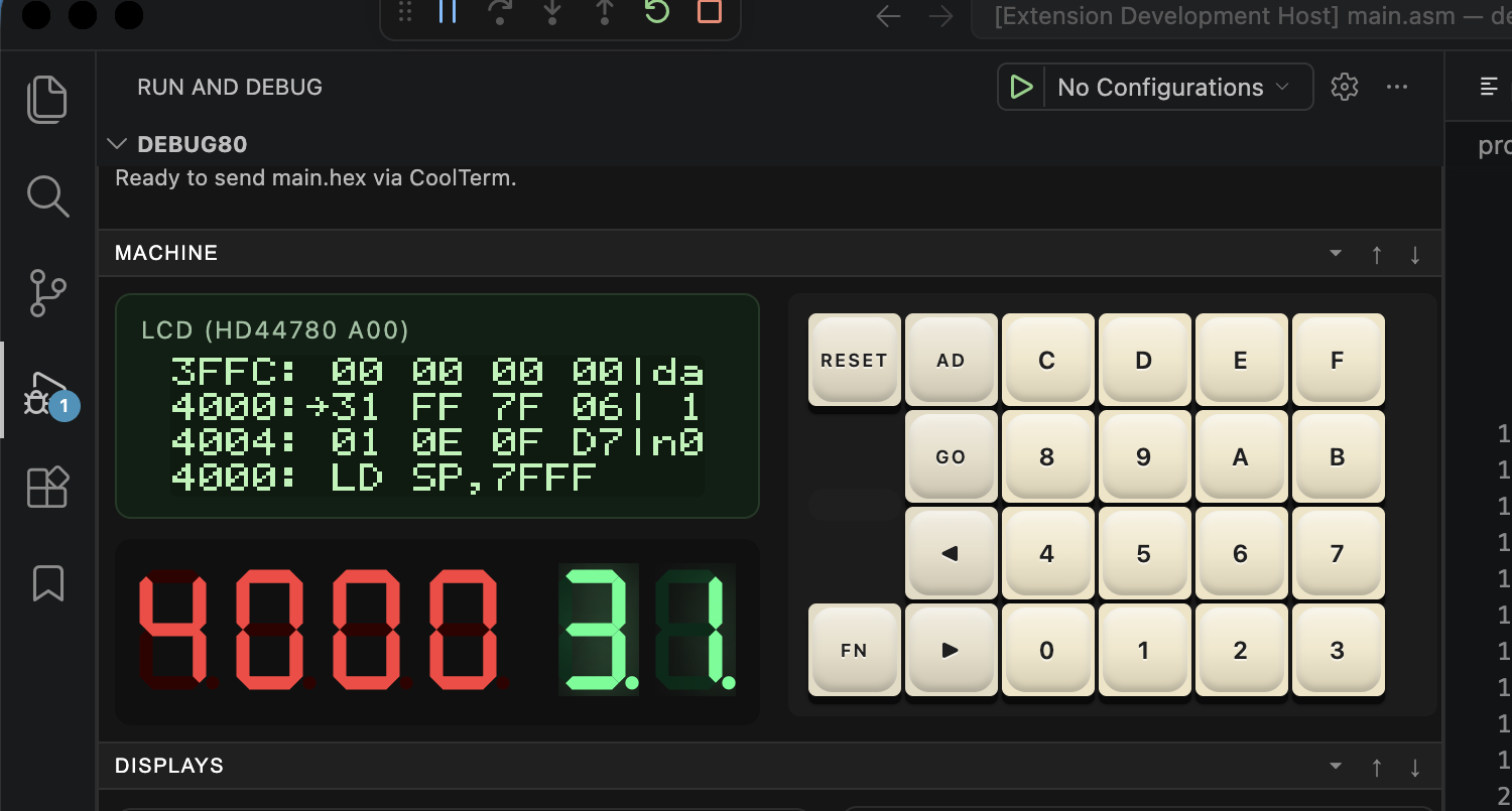 MON-3 address mode showing 4000