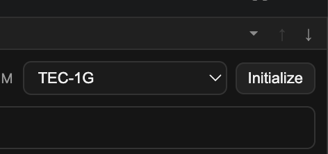 Initialize button in the Debug80 Project section